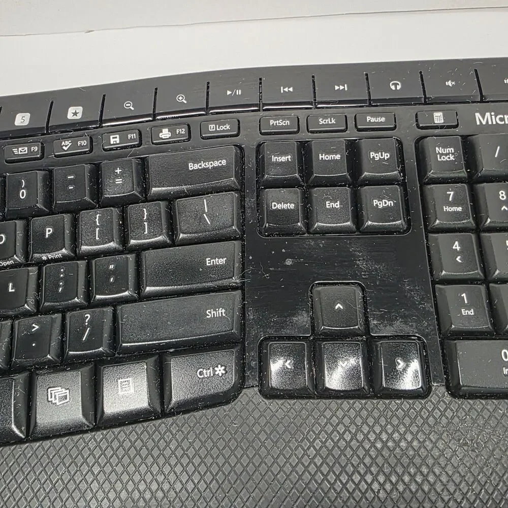 Microsoft Comfort Keyboard 5000 Model 1394 Black Wireless No Dongle Untested